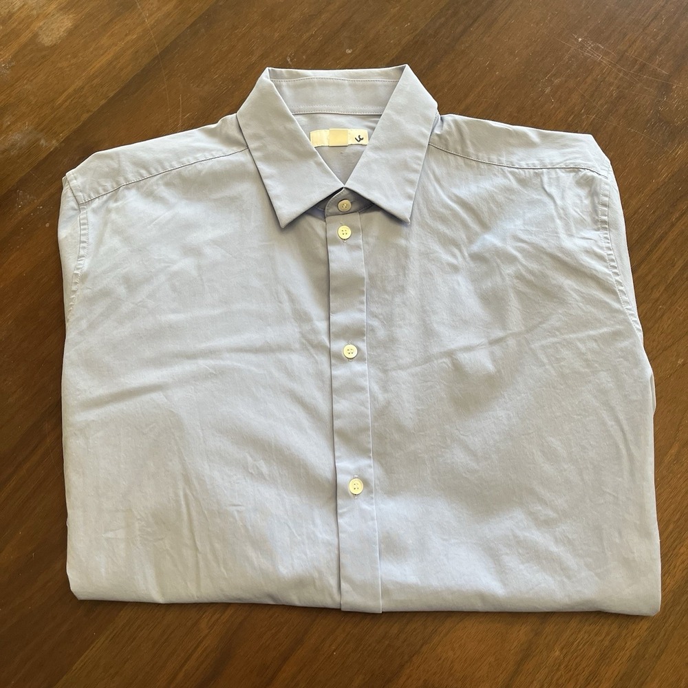 COS Relaxed Fit Blue Cotton Button-Up Long Sleeve Shirt Men's Size M Classic - Picture 1 of 13